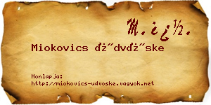 Miokovics Üdvöske névjegykártya